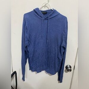 Brooks Brothers 55% Silk 45% Cotton Men's Blue Hooded Lightweight Shirt